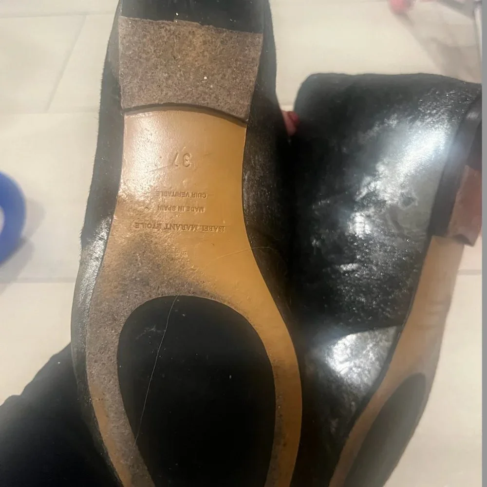 Isabel Marant Ginger Burnout Metallic Calf Hair Flat lace-up bootie US7/EU 37 - Picture 5 of 6